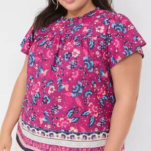 Ruffle Crew-Neck Blouse Lane Bryant